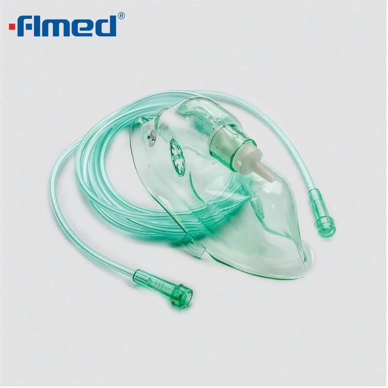 Máscara de oxígeno médico desechable con tubo