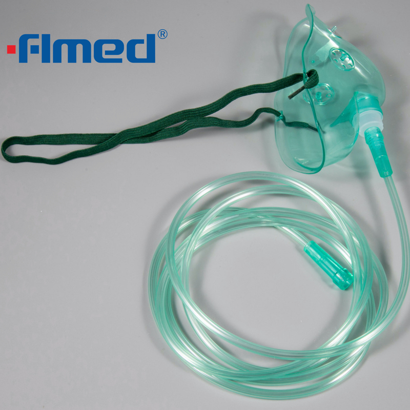 Máscara de oxígeno médico adulto con tubo de 2,1 m 