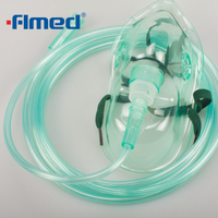 Máscara de oxígeno desechable con tubo de concentración media adulta
